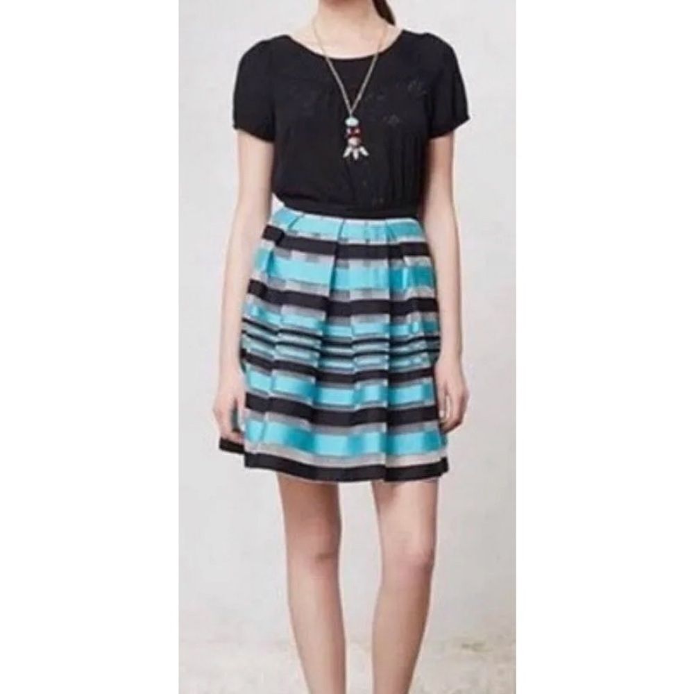 ANTHROPOLOGIE Vanessa Virginia Lasercut Fieldbloom Peasant Blouse Black Size 6